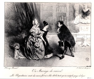 Eine Zweckehe, ca. 1840 von Henri Bonaventure Monnier